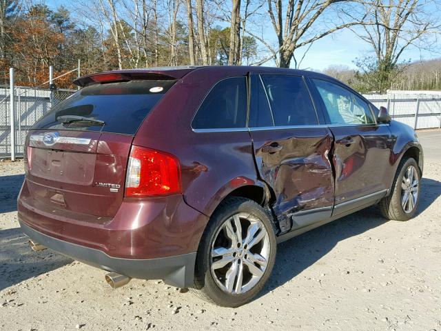 2FMDK4KC4BBA94553 - 2011 FORD EDGE LIMIT RED photo 4