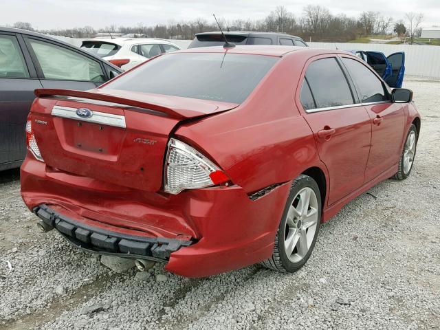 3FAHP0KC2AR354907 - 2010 FORD FUSION SPO RED photo 4