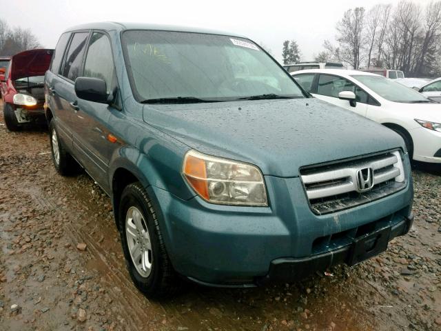 5FNYF281X7B018625 - 2007 HONDA PILOT LX BLUE photo 1