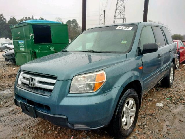 5FNYF281X7B018625 - 2007 HONDA PILOT LX BLUE photo 2