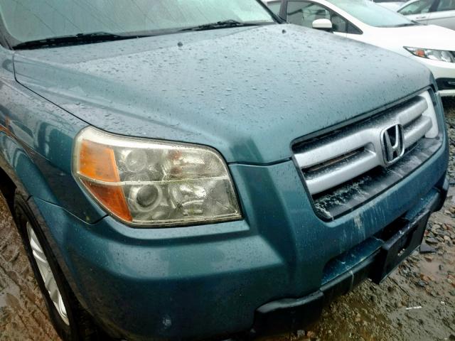 5FNYF281X7B018625 - 2007 HONDA PILOT LX BLUE photo 9