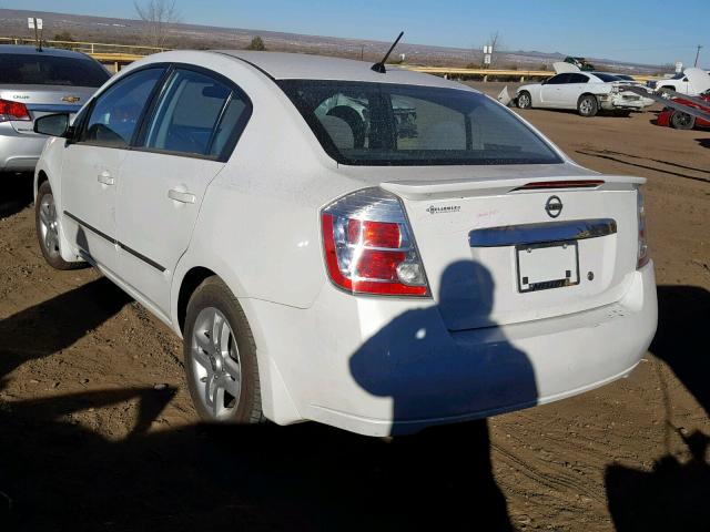 3N1AB6AP6CL702234 - 2012 NISSAN SENTRA 2.0 WHITE photo 3