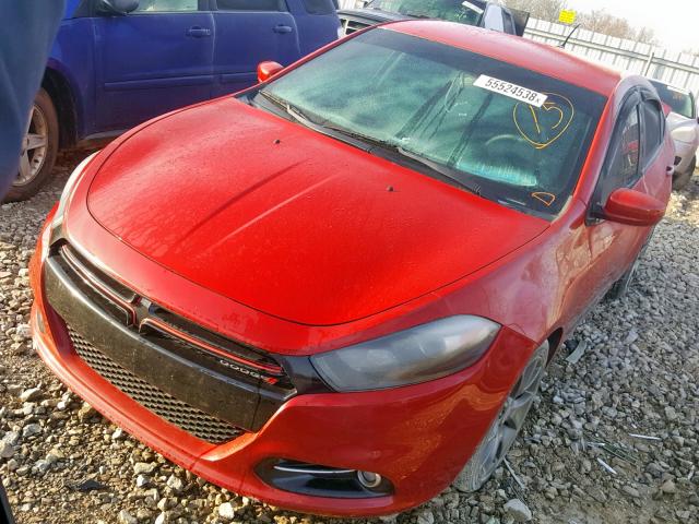 1C3CDFBB8ED913595 - 2014 DODGE DART SXT RED photo 2