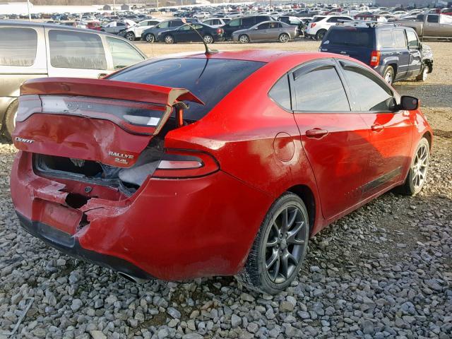 1C3CDFBB8ED913595 - 2014 DODGE DART SXT RED photo 4