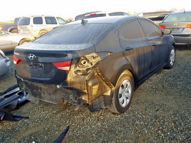 5NPDH4AEXGH753592 - 2016 HYUNDAI ELANTRA SE BLACK photo 4