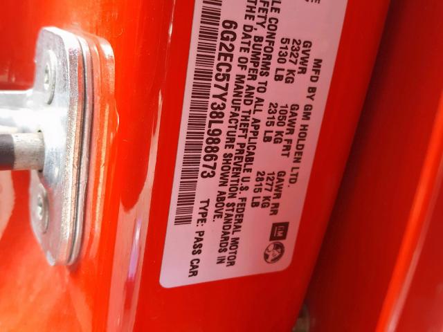 6G2EC57Y38L988673 - 2008 PONTIAC G8 GT RED photo 10