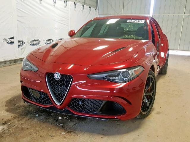 ZARFAEAV4J7582911 - 2018 ALFA ROMEO GIULIA QUA RED photo 2