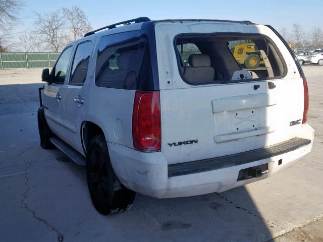 1GKFK13037J290278 - 2007 GMC YUKON WHITE photo 3