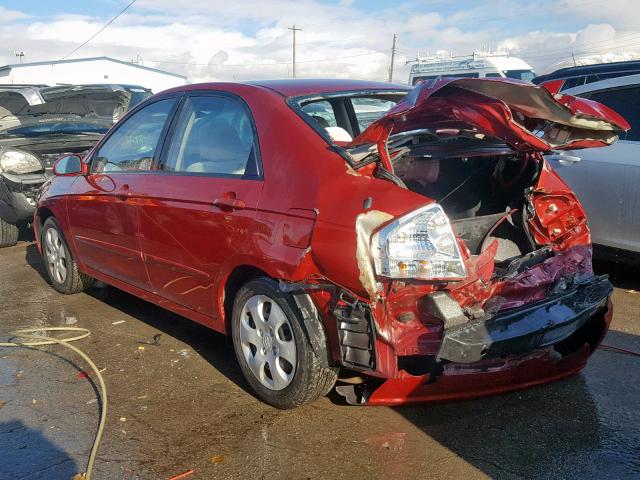 KNAFE121585524554 - 2008 KIA SPECTRA EX RED photo 3