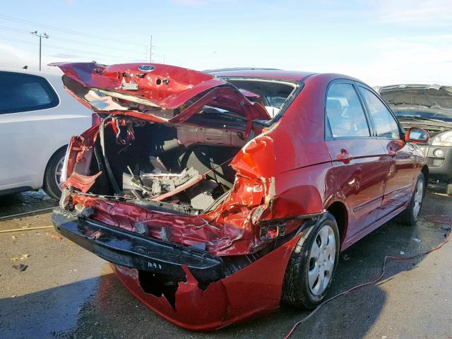 KNAFE121585524554 - 2008 KIA SPECTRA EX RED photo 4