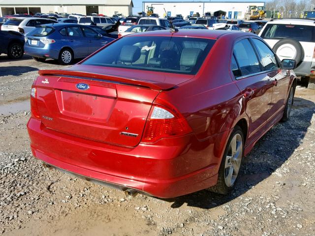 3FAHP0KC2BR306096 - 2011 FORD FUSION SPO RED photo 4