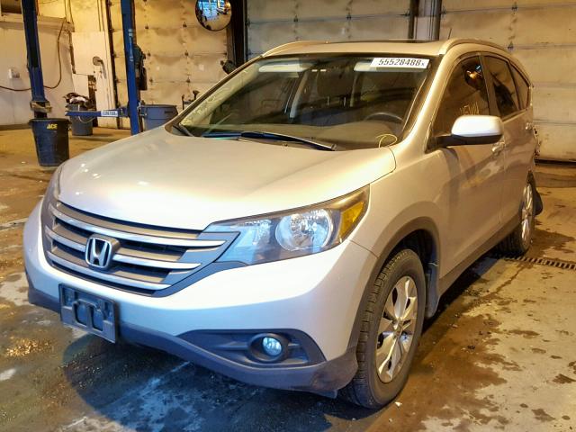 JHLRM4H78CC016747 - 2012 HONDA CR-V EXL SILVER photo 2