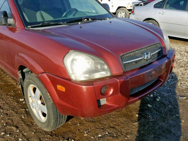 KM8JM12BX6U250050 - 2006 HYUNDAI TUCSON GL MAROON photo 9