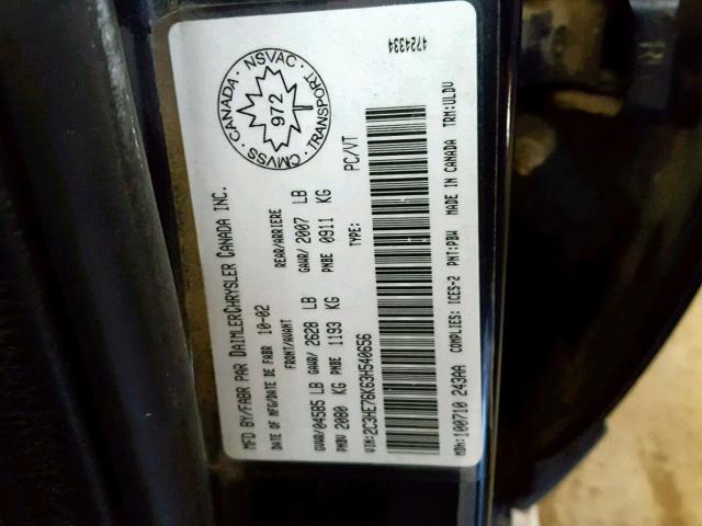 2C3HE76K63H540656 - 2003 CHRYSLER 300M SPECI BLUE photo 10