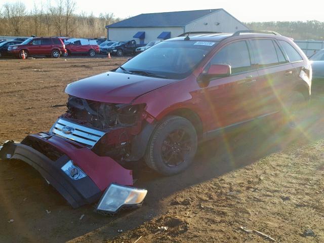 2FMDK48C88BB26419 - 2008 FORD EDGE SEL RED photo 2