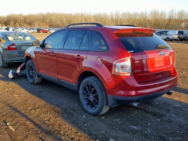 2FMDK48C88BB26419 - 2008 FORD EDGE SEL RED photo 3