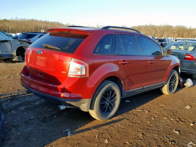 2FMDK48C88BB26419 - 2008 FORD EDGE SEL RED photo 4