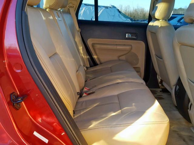 2FMDK48C88BB26419 - 2008 FORD EDGE SEL RED photo 6