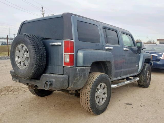 5GTDN13E278205758 - 2007 HUMMER H3 BLUE photo 4