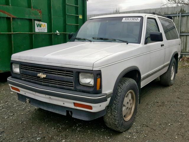 1GNCT18Z5M0112836 - 1991 CHEVROLET BLAZER S10 WHITE photo 2