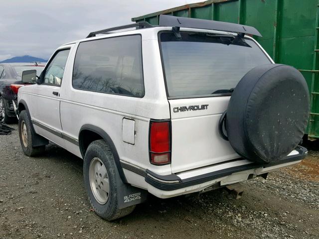 1GNCT18Z5M0112836 - 1991 CHEVROLET BLAZER S10 WHITE photo 3