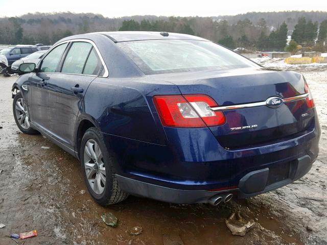 1FAHP2EW2BG182498 - 2011 FORD TAURUS SEL BLUE photo 3