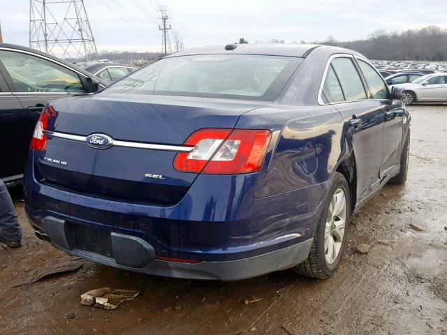 1FAHP2EW2BG182498 - 2011 FORD TAURUS SEL BLUE photo 4