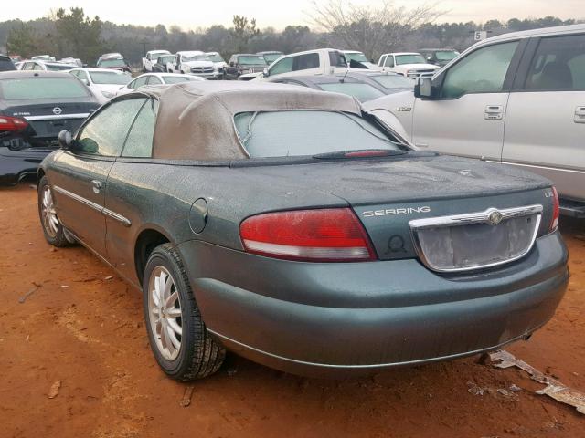 1C3EL55R42N352171 - 2002 CHRYSLER SEBRING LX GREEN photo 3