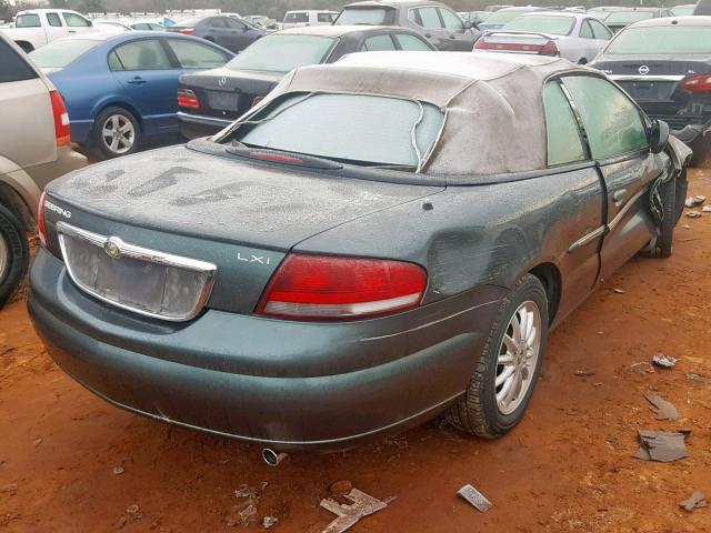 1C3EL55R42N352171 - 2002 CHRYSLER SEBRING LX GREEN photo 4