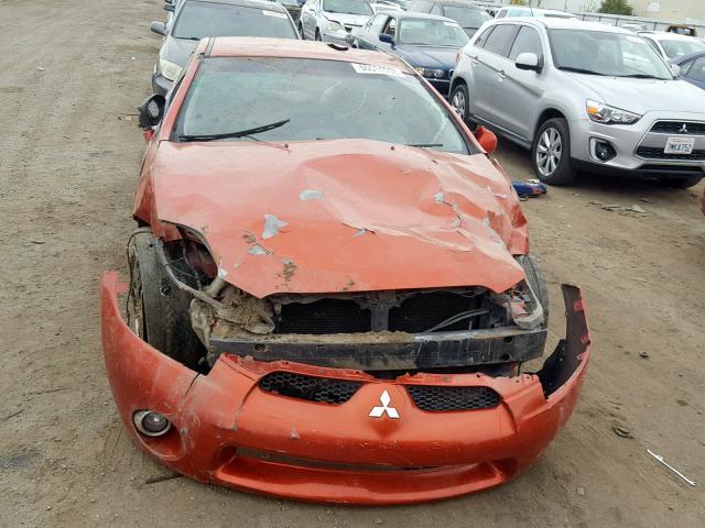 4A3AK24F07E012877 - 2007 MITSUBISHI ECLIPSE GS ORANGE photo 9