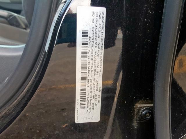 3VW1K7AJ6BM028994 - 2011 VOLKSWAGEN JETTA BASE BLACK photo 10