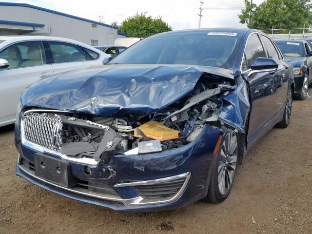 3LN6L5E98HR648375 - 2017 LINCOLN MKZ RESERV BLUE photo 2