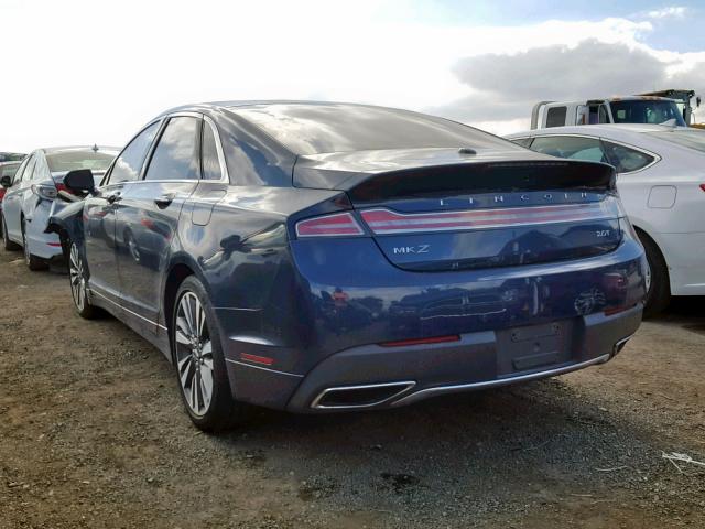 3LN6L5E98HR648375 - 2017 LINCOLN MKZ RESERV BLUE photo 3