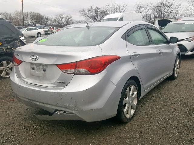 KMHDH4AEXCU268011 - 2012 HYUNDAI ELANTRA GL SILVER photo 4