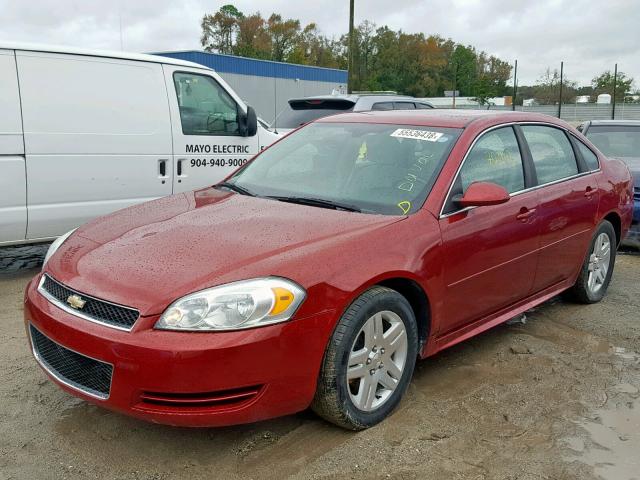 2G1WB5E38E1181437 - 2014 CHEVROLET IMPALA LIM MAROON photo 2