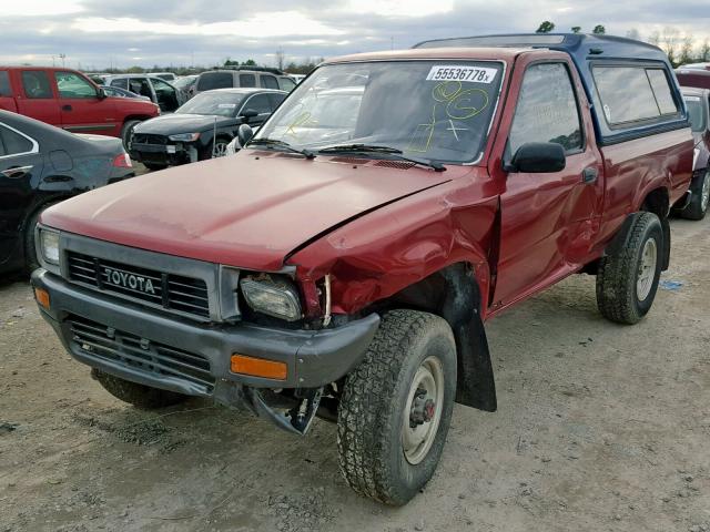 JT4RN01P7L7031164 - 1990 TOYOTA PICKUP 1/2 RED photo 2