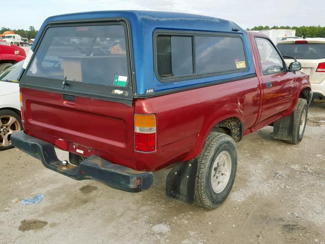 JT4RN01P7L7031164 - 1990 TOYOTA PICKUP 1/2 RED photo 4