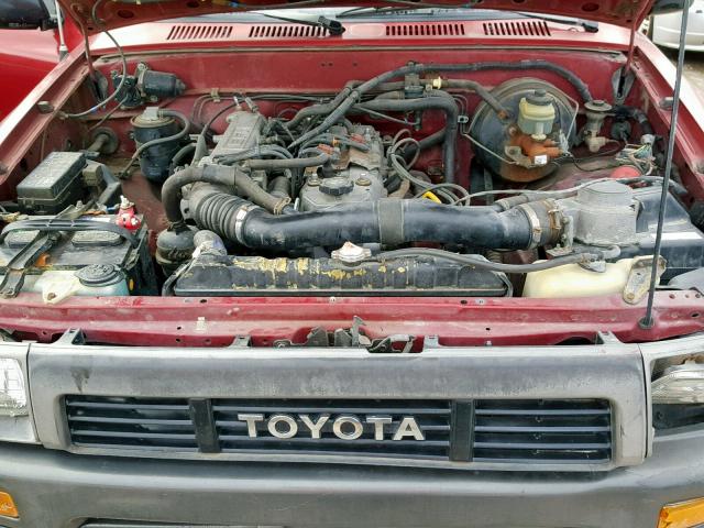 JT4RN01P7L7031164 - 1990 TOYOTA PICKUP 1/2 RED photo 7