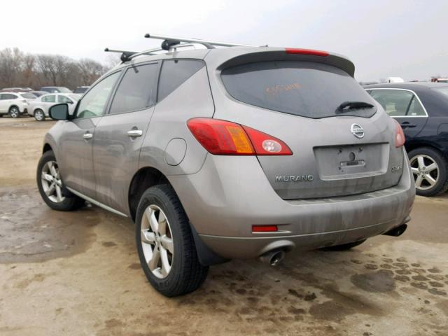 JN8AZ18W79W205256 - 2009 NISSAN MURANO S SILVER photo 3