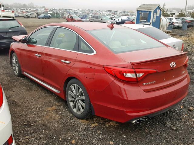 5NPE34AFXHH467366 - 2017 HYUNDAI SONATA SPO RED photo 3