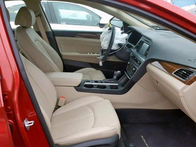 5NPE34AFXHH467366 - 2017 HYUNDAI SONATA SPO RED photo 5