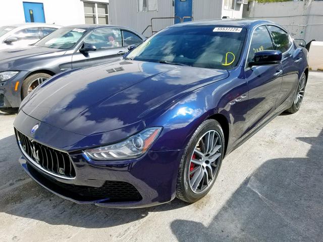 ZAM57XSA5G1164666 - 2016 MASERATI GHIBLI BLUE photo 2