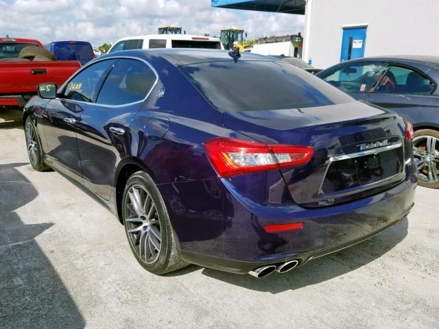 ZAM57XSA5G1164666 - 2016 MASERATI GHIBLI BLUE photo 3