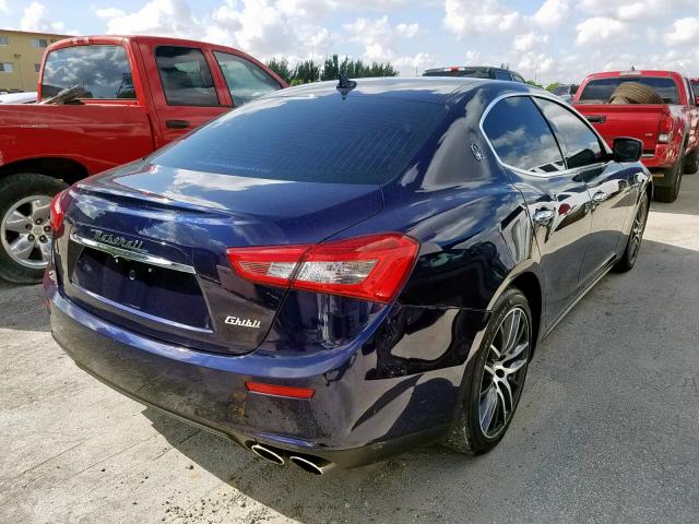 ZAM57XSA5G1164666 - 2016 MASERATI GHIBLI BLUE photo 4