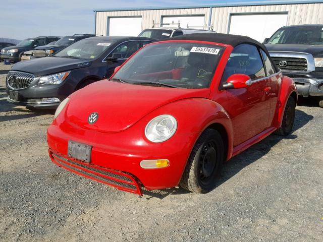 3VWBM31Y25M312308 - 2005 VOLKSWAGEN NEW BEETLE RED photo 2