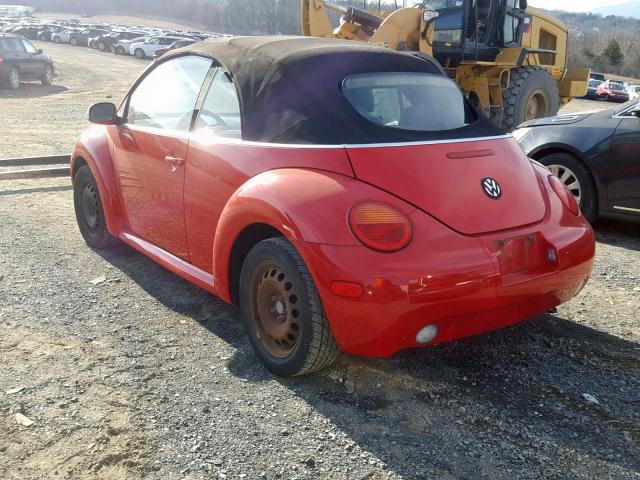 3VWBM31Y25M312308 - 2005 VOLKSWAGEN NEW BEETLE RED photo 3