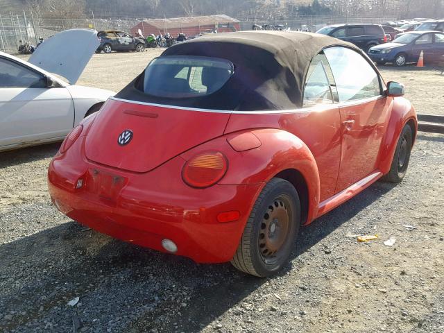 3VWBM31Y25M312308 - 2005 VOLKSWAGEN NEW BEETLE RED photo 4