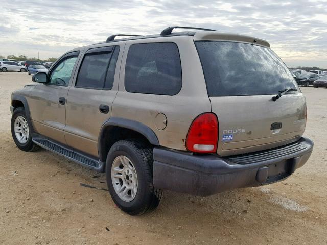 1D4HR38N03F576282 - 2003 DODGE DURANGO SP SILVER photo 3