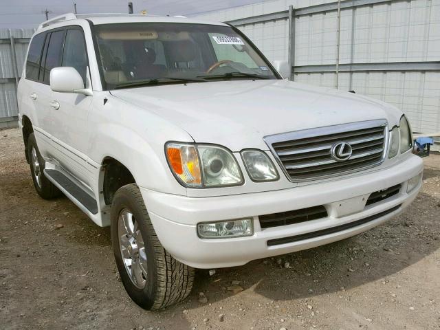 JTJHT00W254000383 - 2005 LEXUS LX 470 WHITE photo 1