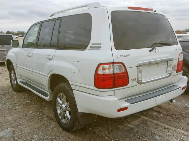 JTJHT00W254000383 - 2005 LEXUS LX 470 WHITE photo 3